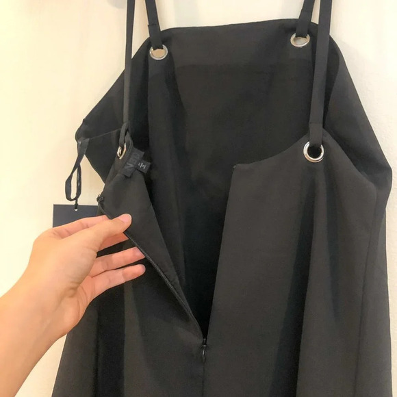 NEW NBD Black Grommet Sleeveless Mini Going Out Classic Dress Square Neckline XS - Picture 7 of 9